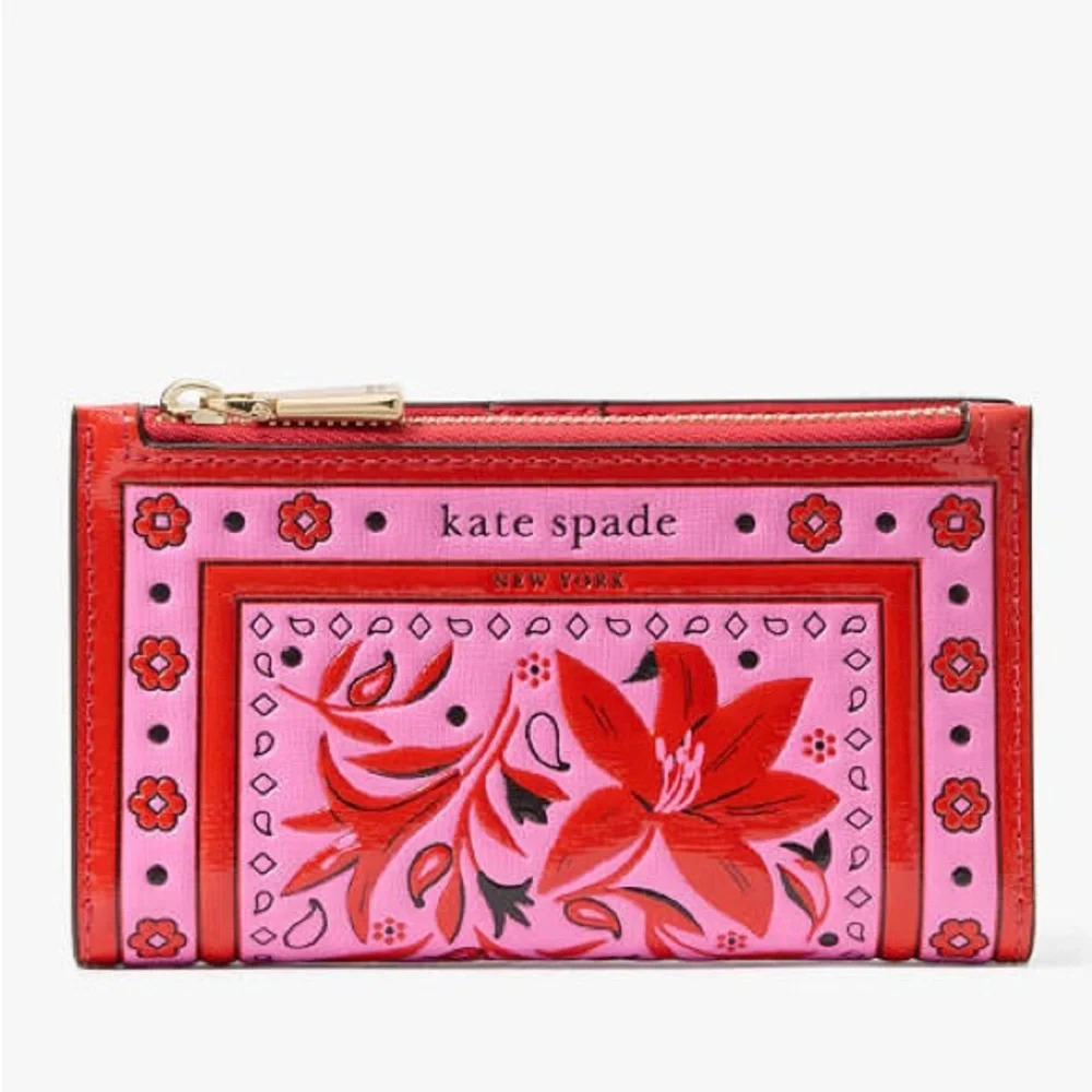 NWT! kate spade Morgan Bandana Small Slim Bifold Wallet